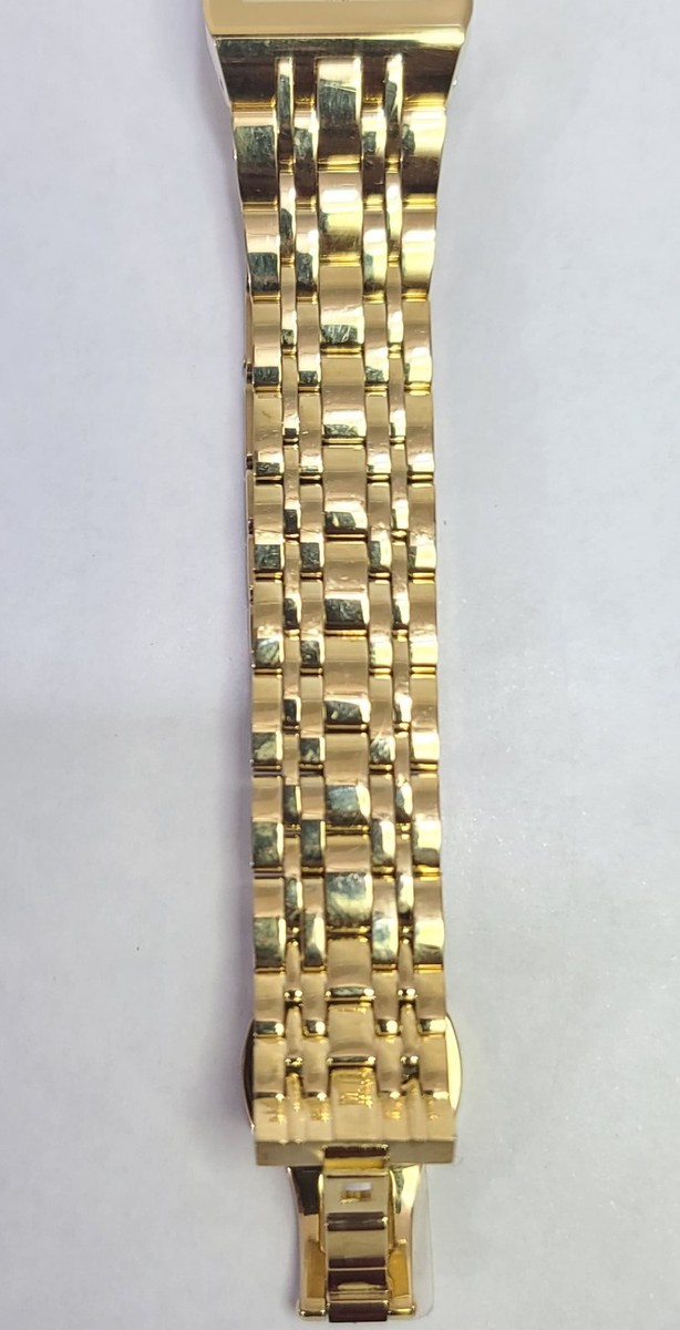 97P140 BULOVA FUTURO DIAMOND LADIES GOLD TONE QUARTZ RECTANGULAR
