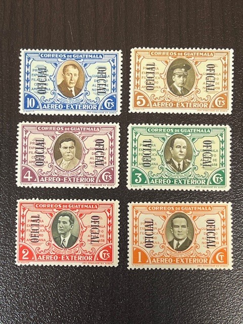Guatemala 1939 Official AirPost Group #CO1-CO6 Mint H 2Y275