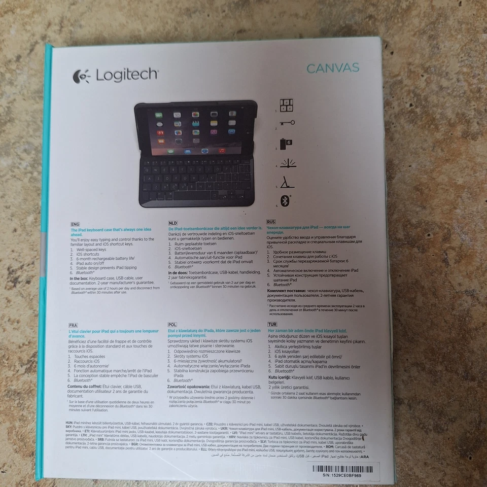 Logitech Canvas Keyboard Case for iPad Mini 2 & 3 - Bluetooth (Turkish Layout) - Image 3 of 4