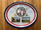 Vintage Disabled American Veterans Auxiliary Life Member Oval Tin Tray Veteran — photo 1