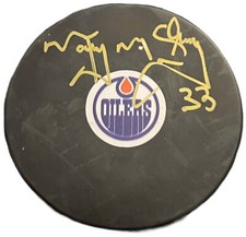 Marty Mcsorley Edmonton Oilers Signed Puck COA