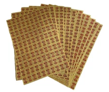 Lot 25 Original Sheets Unused Vtg Top Value TV Stamps 100 each Page 2500 Props