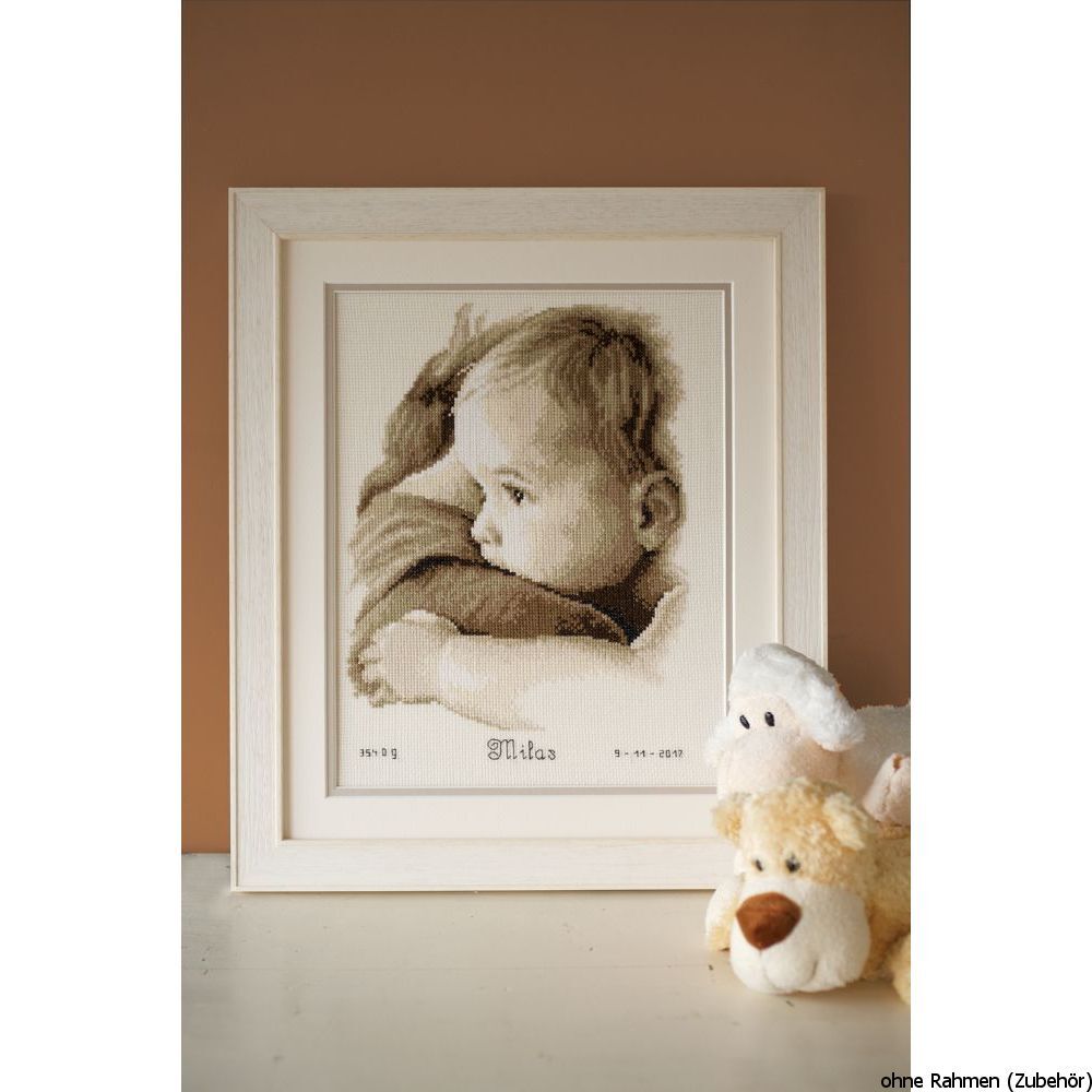 Vervaco Counted cross stitch kit Baby hug, DIY