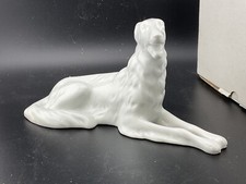 royal dux white porcelain borzoi wolf hound f...
