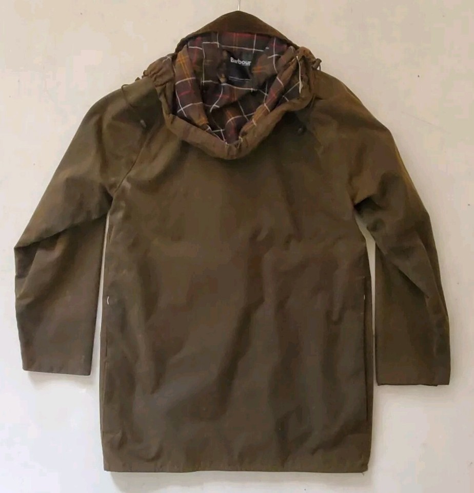 BARBOUR Classic Moorland Jacket Coat Mens S Brown Wax Cotton Inc Hood Made In Uk eBay