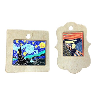 Vincent Van Gogh Starry Night & The Scream Painting Art Artist Enamel Pins