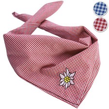 Trachten Halstuch kariert Edelweiß Oktoberfest Wiesn Party Nicki Tuch bayrisch