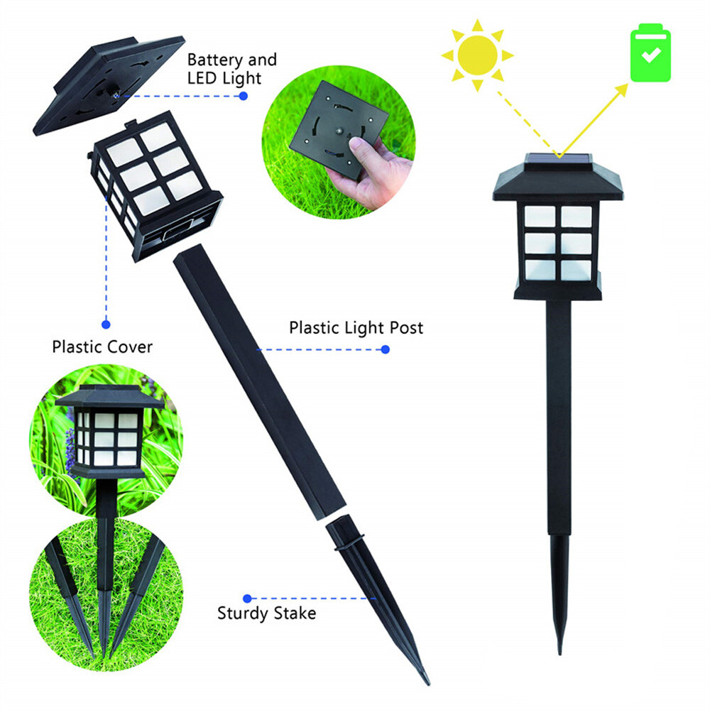 12PACKS white/warm light solar LED garden lights outdoor path landscape light ZW