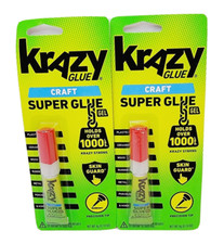 Krazy Glue, Craft Glue, No-Run Gel, Skin Guard Precision Tip, Clear, 0.14 oz 2 