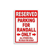 Personalized Parking Sign Wall Decal Metal Sign No Parking Customized RANDALL