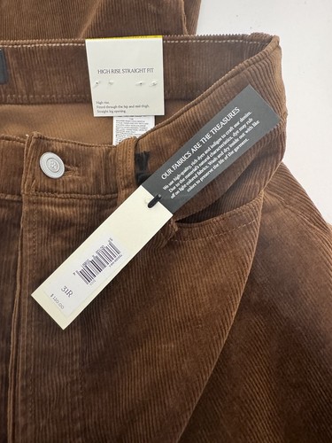 NWT Women Banana Republic High Rise Straight Fit Corduroy Pants Brown Size 31R - Picture 11 of 13