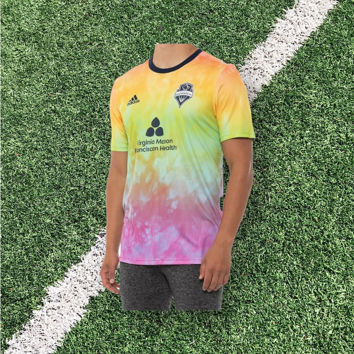 Adidas MLS Seattle Sounders FC LGTBQ Pride Tie Dye Multicolor MEDM