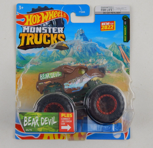 2022 Hot Wheels Monster Trucks BEAST BASHERS 3 of 6 Set 1:64 w/ Connect & Crash - Picture 3 of 6