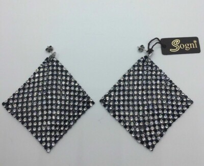 SOGNI Swarovski Elements OR040N Ohrringe - Black/White (UR)