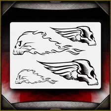 Wing & Fire Skulls Airbrush Stencil Template Airsick