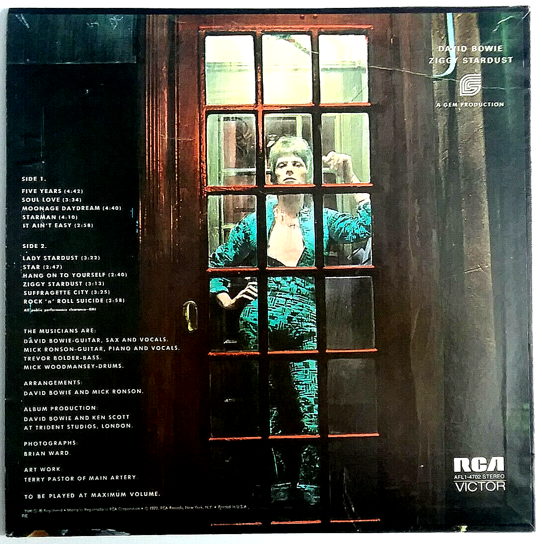 DAVID BOWIE– The Rise &amp; Fall Of Ziggy Stardust - Vinyl LP 1972 RCA
