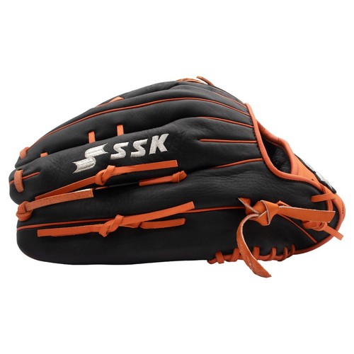 SSK ZSLOW DIMPLE 13.5" Slowpitch Softball Glove ZSD-1350BLKORG3 - Picture 5 of 7