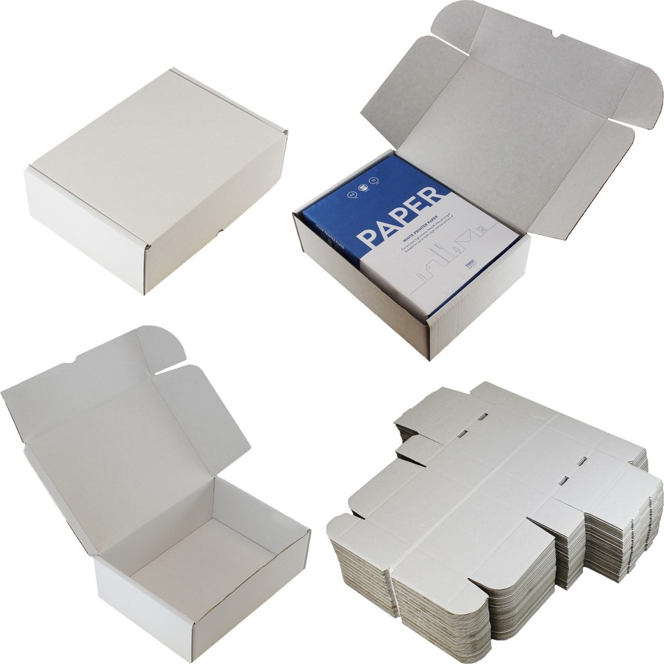 WHITE OR BROWN SHIPPING CARDBOARD BOXES POSTAL MAILING GIFT PACKET ...