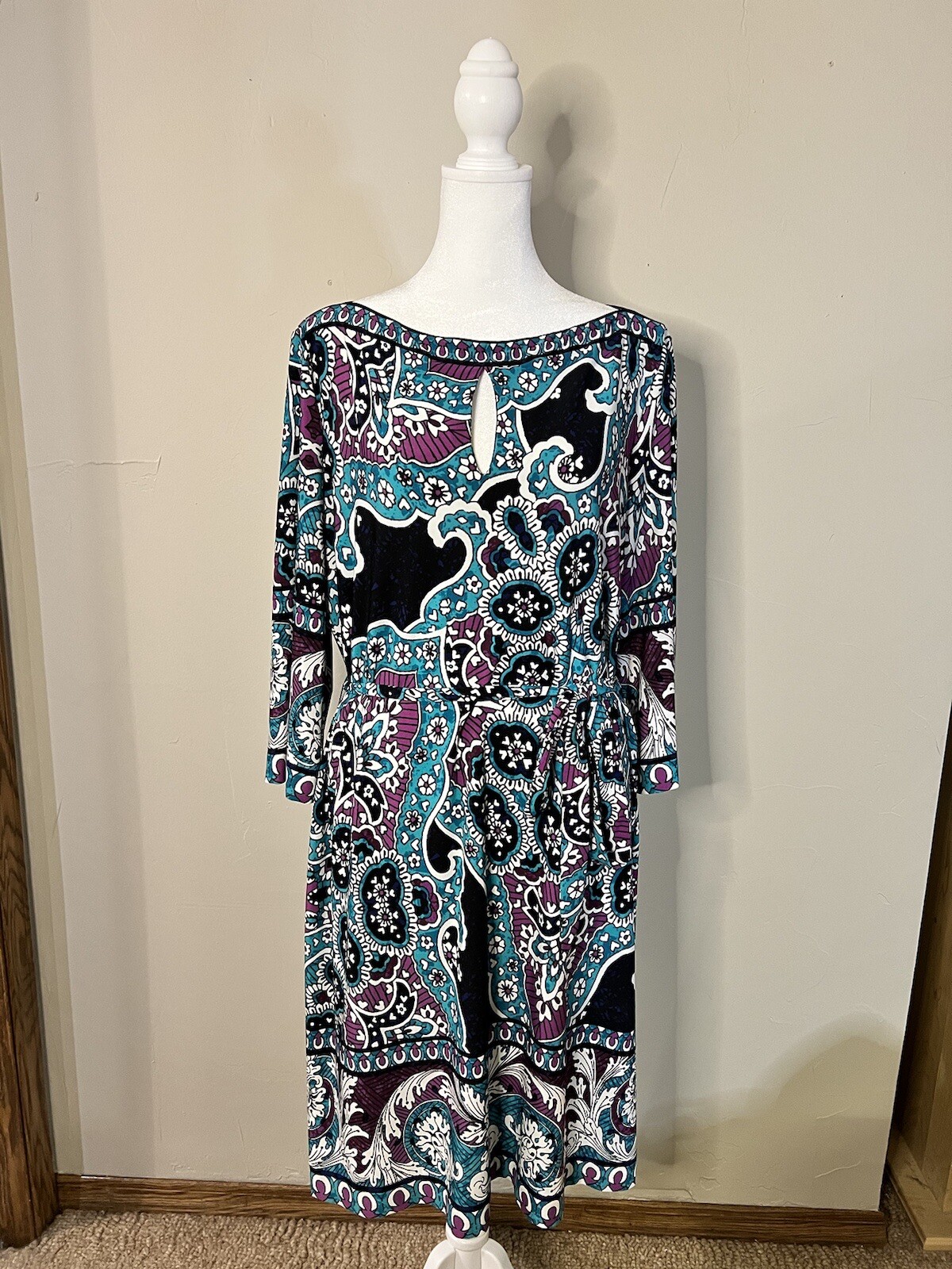 Donna Morgan Multi-Colored Pattern Dress Size 14 - image 1