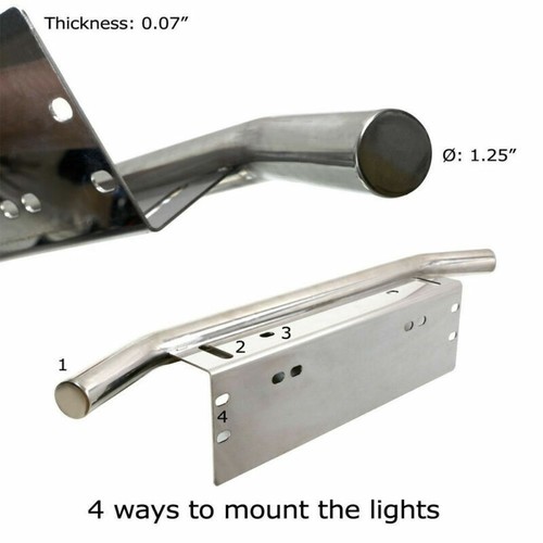 1x 23'' Chrome Bull Bar Front Bumper Working Lights License Plate Holder Braket - Picture 3 of 6