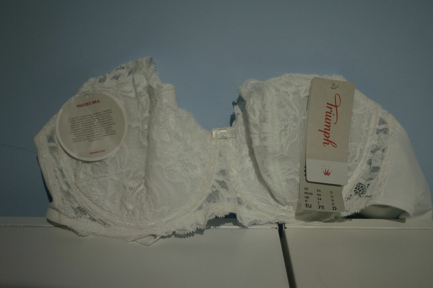 Triumph Amourette Charm WHP Wired Half Cup Padded Bra White 34D 10180512