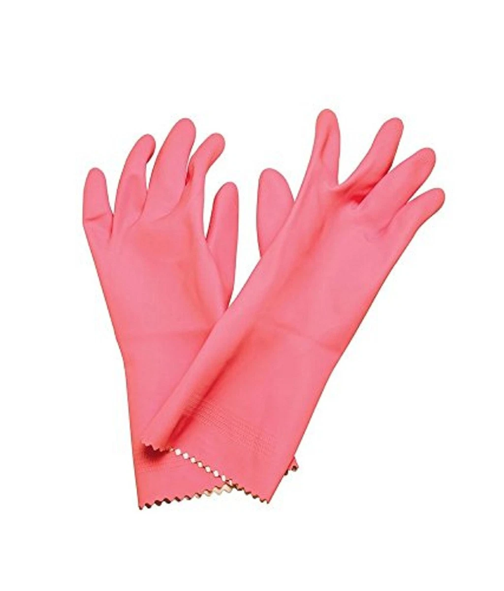 Stylish Reusable Rubber hand Gloves Medium size for dish washing assorted  color