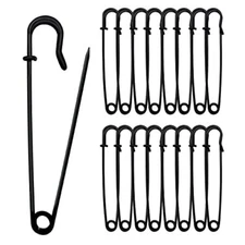 15 Pack 4" Large Safety Pins for Clothes Leather Canvas Blankets Crafts Skirts