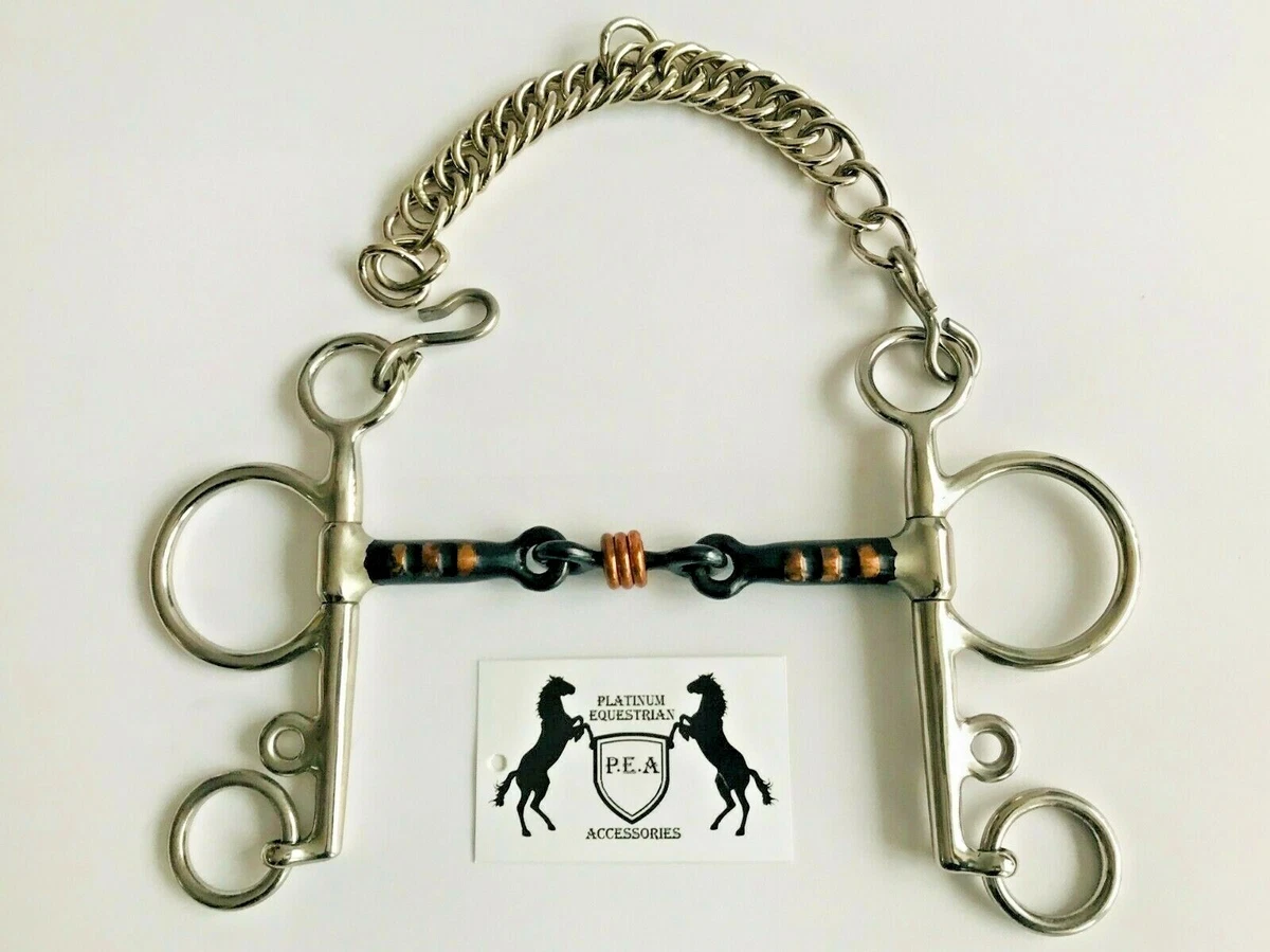 Lorina French Link Pelham Snodato Singolo Con Catenina - Filetto Acciaio Inox 4.5 - 6 Per Cavallo