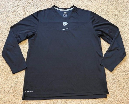 Kansas State Wildcats Nike Dri Fit Team Issue On Field Black Long Sleeve Sz XXL - Picture 1 of 6