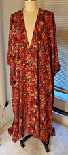 Caftan Red Paisley Print Women's Men's Unisex New Rayan Light Weight