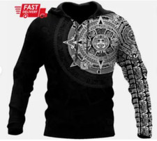 Aztec Mexico Warrior Symbol 3D HOODIE HALLOWEEN GIFT CHRISTMAS GIFT BEST PRICE