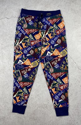 Polo Ralph Lauren Monogram Printed Jogger Pants Sweatpants Size M