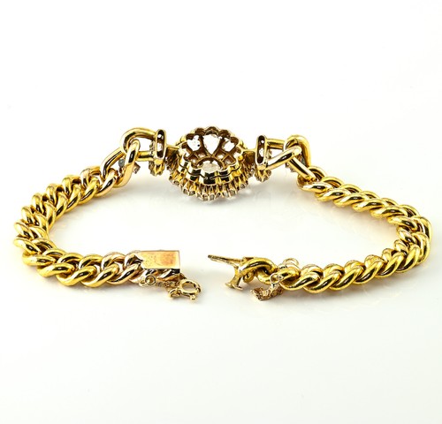 Victorian Rose Cut Diamond 10 KT Gold Curb Bracelet - Picture 8 of 10