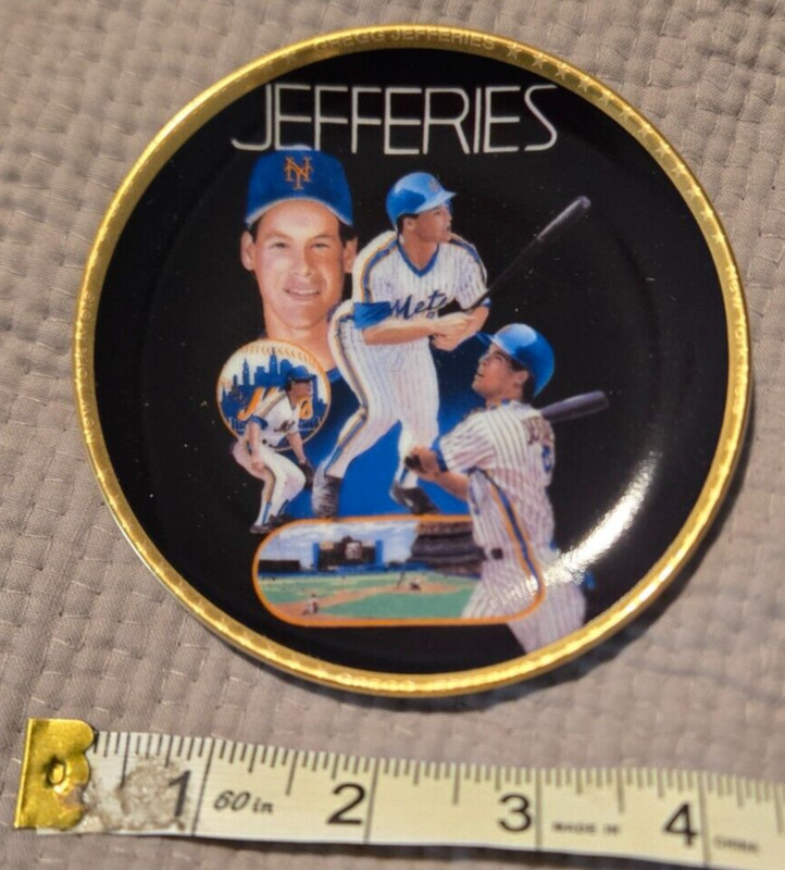 Gregg Jefferies collectible plate, mini version New York Mets
