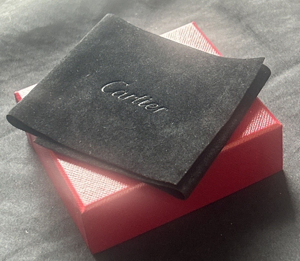 Authentic Cartier Box W/ Red Velvet Pouch & Black Protective