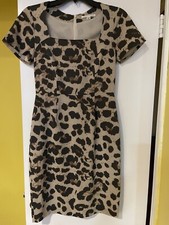 Banana Republic Dress Womens Size 2 Animal Print Square Neck Sheath Bodycon