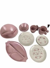 Vintage Tickled Pink Mixed Lot 17 |All Chipped| Vernon Ware Atomic MCM Craft Art