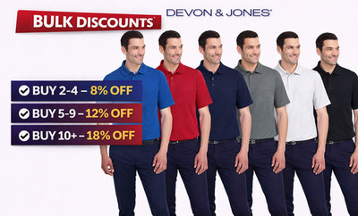 Devon & Jones Men's Moisture Wicking Plaited Polo Shirt Golf Work Uniform DG20P
