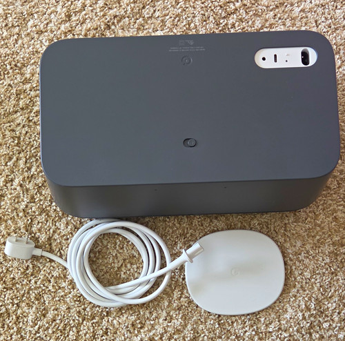 Google Home Max Smart Speaker Fabric Charcoal/Gray Wi-Fi BT 3.5mm w/Adapter