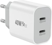 USB-C LadegeräT 20W 2-Port SchnellladegeräT Pd 3.0 FüR Iphone Samsung Ipad Weiß