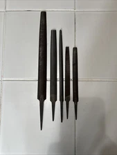 Vintage Nicholson Hand File Set – 5 Files – USA Made – Mixed Sizes & Shapes