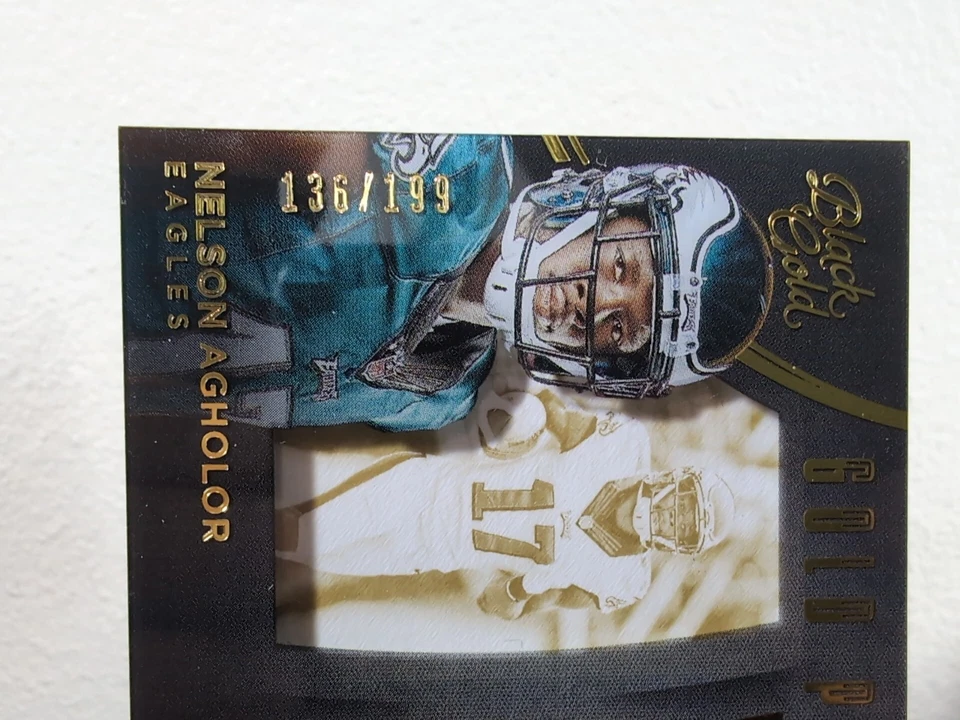 Nelson Agholor (RC, MEM) /199 🔥 Quad Patch/Shadow Box Black Gold Prospecting 🏈 - Image 4 of 4