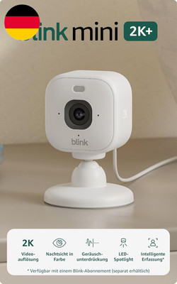 Blink Mini 2K+ (Neueste Generation) Überwachungskamera Für Den Innenbereich | Si