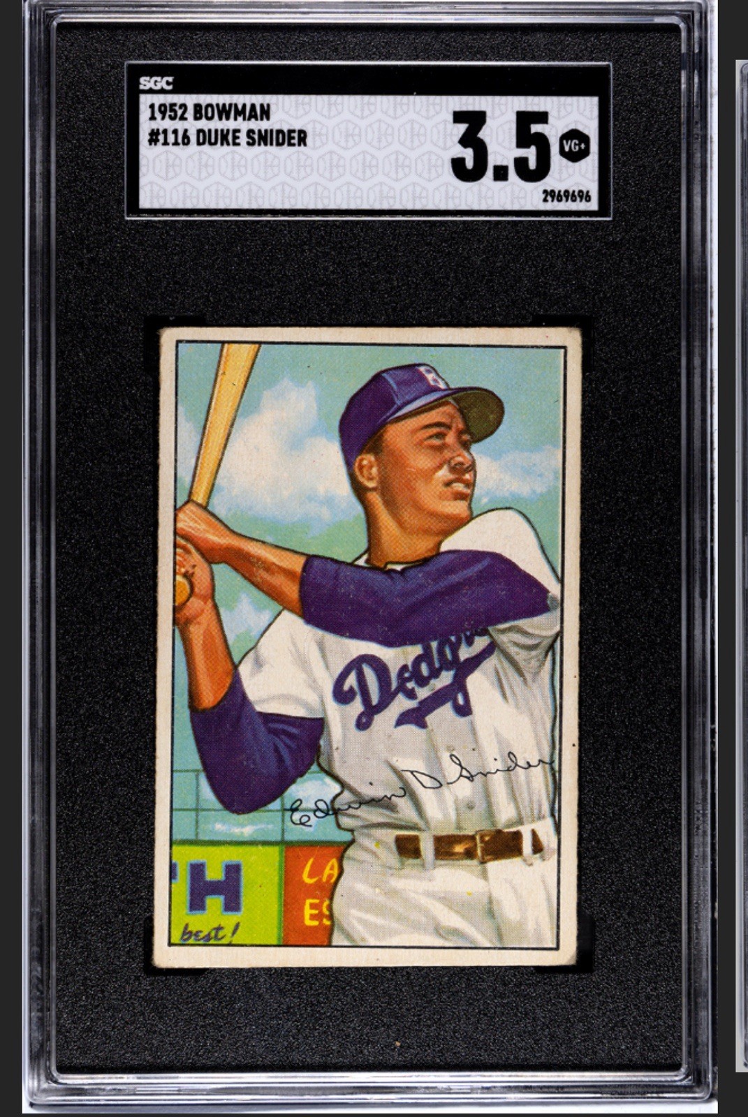 1952 Bowman #116 Duke Snider SGC 3.5 VG+