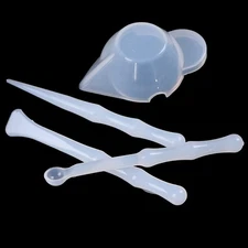 1Set Mix Cup Silicone Mold Epoxy Resin Tools DIY Jewelry Making Stick .SE