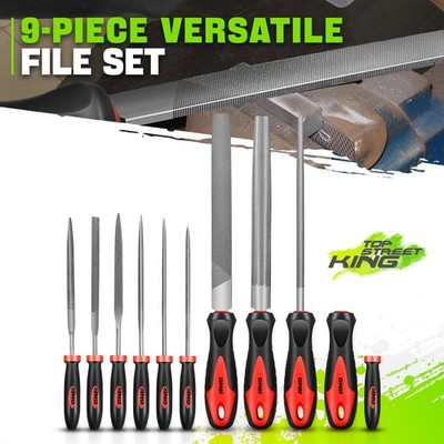 12'' 6'' Heat-treated Steel Rubber Coat Handle Bastard Needle File Set for Metal
