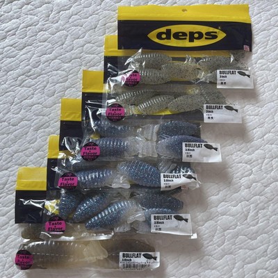 Deps BULLFLAT Soft Lure Set 6 Pack Limited Colors, 3-4.8 inch,