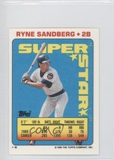 1990 Super Star Sticker Back Cards Ryne Sandberg Jeff Hamilton Mike Heath #6 0b4