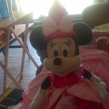 Disney Minnie Mouse Plush Stuffed Animal Pink Dress Bow Medium 14-24in 2019