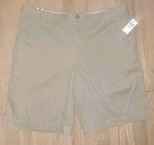 IZOD Saltwater Shorts Flat Front Casual Chino Khaki Mens Size 40 Inseam 10" NWT